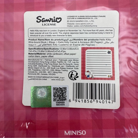 Hello Kitty Miniso x Sanrio Notebook + A6 Journal Set 2pc NWT Kawaii - Picture 6 of 10